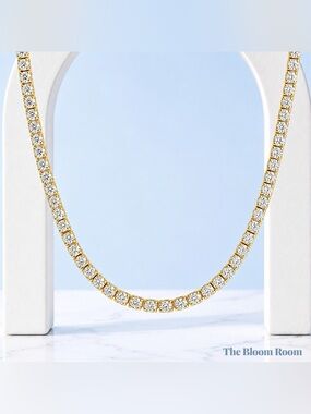 Radiant Line 5MM Tennis Necklace | 18K Gold Layered